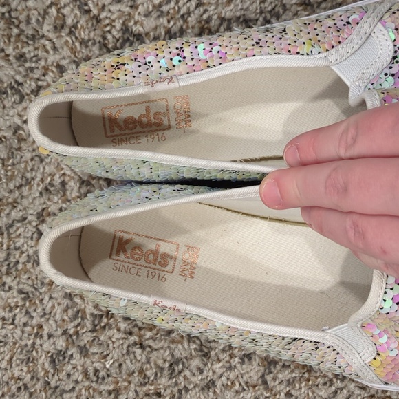 Keds Double Decker Glitter Celebrations Slip On Womens 10 Sequin Pump - Picture 5 of 7